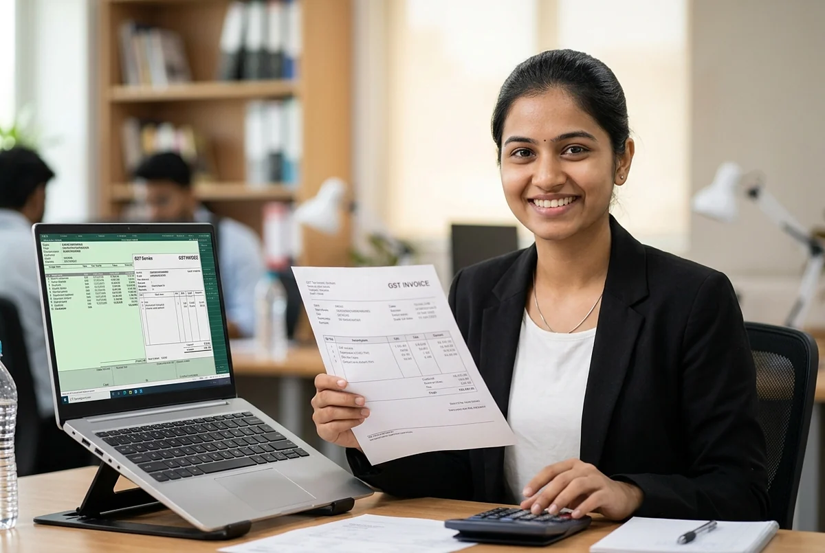 Student learning Advanced Tally Prime with GST at GNT Computer Institute, Kurla